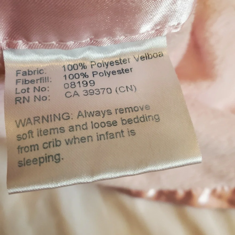 Kiddopotamus Pink Lovey Plush Bear Security Blanket Satin 15